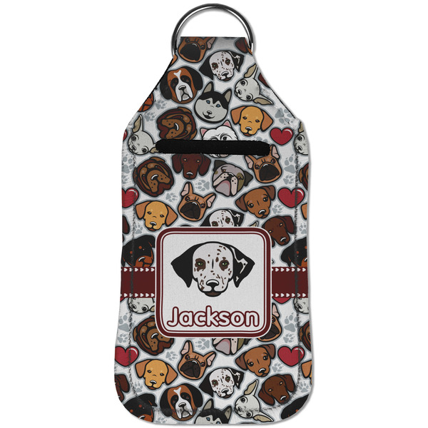 Dog Faces Sanitizer Holder Keychain - Large (Front)