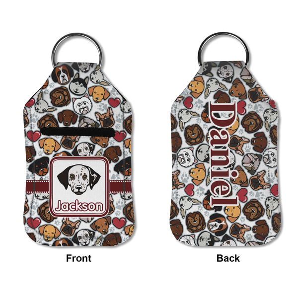 Dog Faces Sanitizer Holder Keychain - Small APPROVAL (Flat)