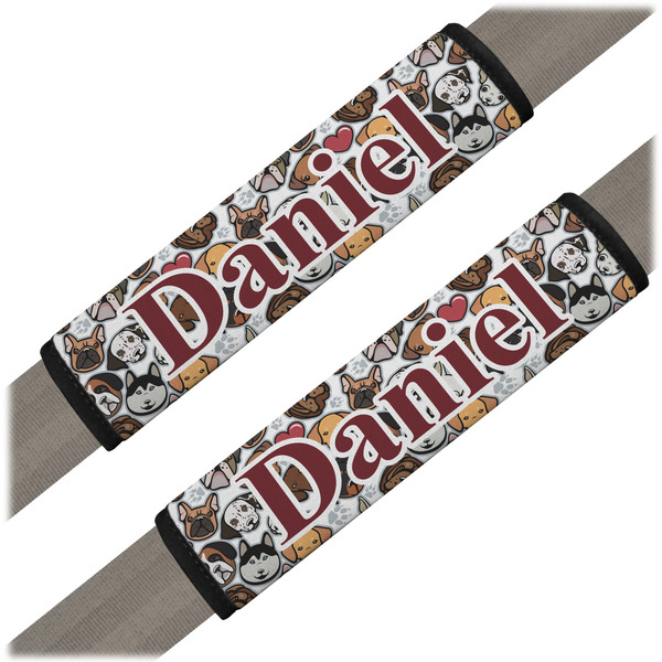 Custom Dog Faces Seat Belt Covers (Set of 2) (Personalized)