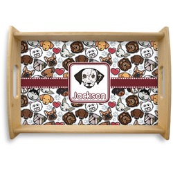Dog Faces Natural Wooden Tray - Small (Personalized)