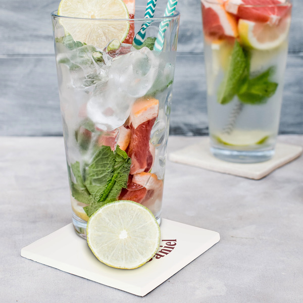 Dog Faces Set of 4 Stone Coasters - In Context View