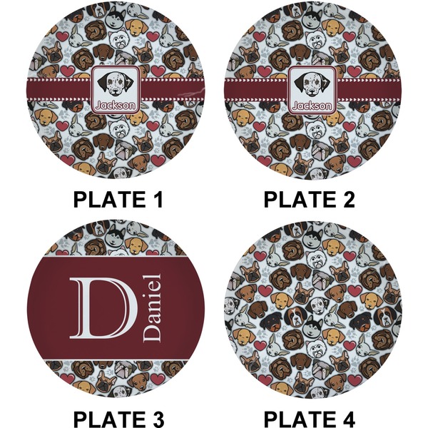 Dog Faces Set of Lunch / Dinner Plates (Approval)