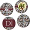 Dog Faces Set of 4 Glass Lunch / Dinner Plate 10" (Personalized)