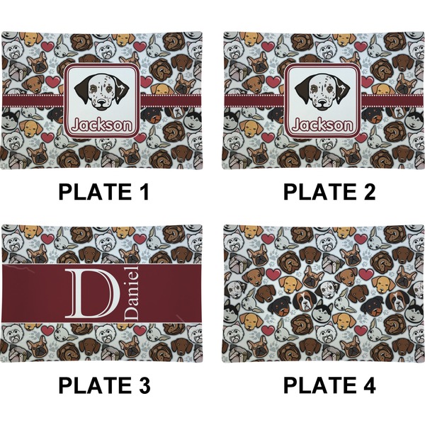 Dog Faces Set of Rectangular Appetizer / Dessert Plates (Approval)
