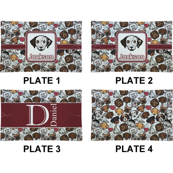 Dog Faces Set of Rectangular Dinner Plates (Approval)