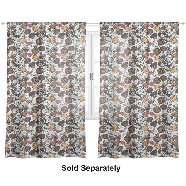 Dog Faces Sheer Curtains