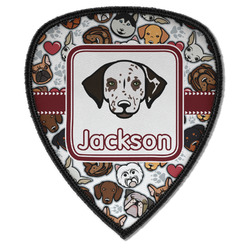 Dog Faces Iron on Shield Patch A w/ Name or Text