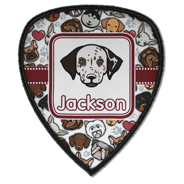 Custom Dog Faces Iron on Shield Patch A w/ Name or Text