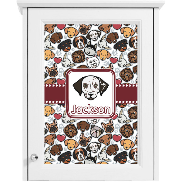 Dog Faces Single White Cabinet Decal