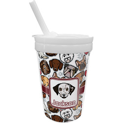 Dog Faces Sippy Cup with Straw (Personalized)
