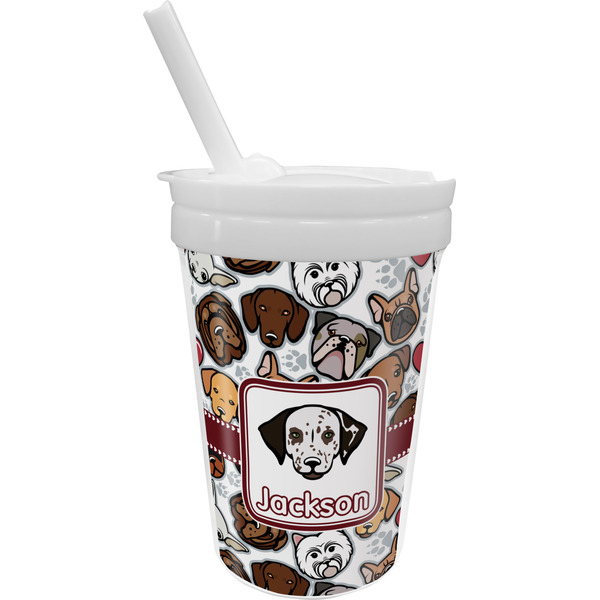 Custom Dog Faces Sippy Cup with Straw (Personalized)