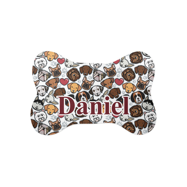 Custom Dog Faces Bone Shaped Dog Food Mat (Small) (Personalized)