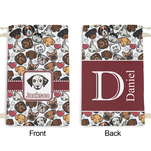 Dog Faces Small Laundry Bag - Front & Back View