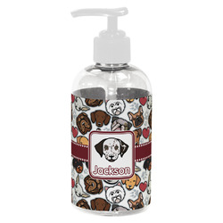 Dog Faces Plastic Soap / Lotion Dispenser (8 oz - Small - White) (Personalized)