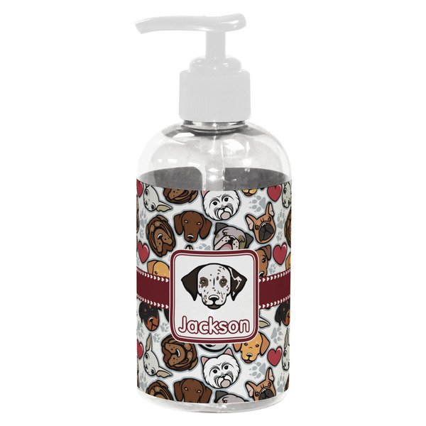 Custom Dog Faces Plastic Soap / Lotion Dispenser (8 oz - Small - White) (Personalized)
