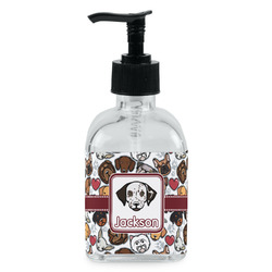Dog Faces Glass Soap & Lotion Bottle - Single Bottle (Personalized)