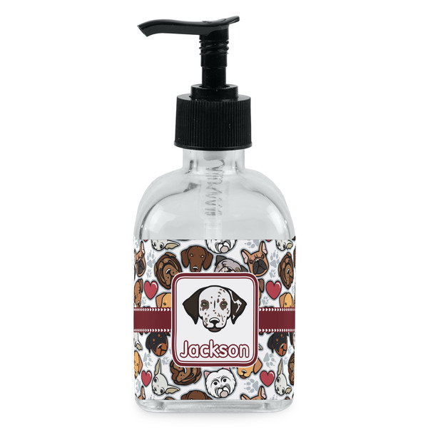 Custom Dog Faces Glass Soap & Lotion Bottle - Single Bottle (Personalized)