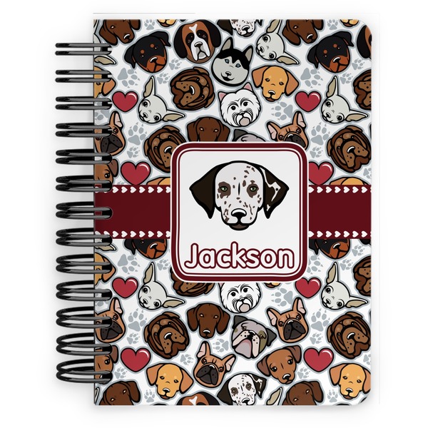Custom Dog Faces Spiral Notebook - 5x7 w/ Name or Text