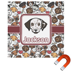 Dog Faces Square Car Magnet - 10" (Personalized)