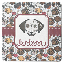 Dog Faces Square Rubber Backed Coaster (Personalized)