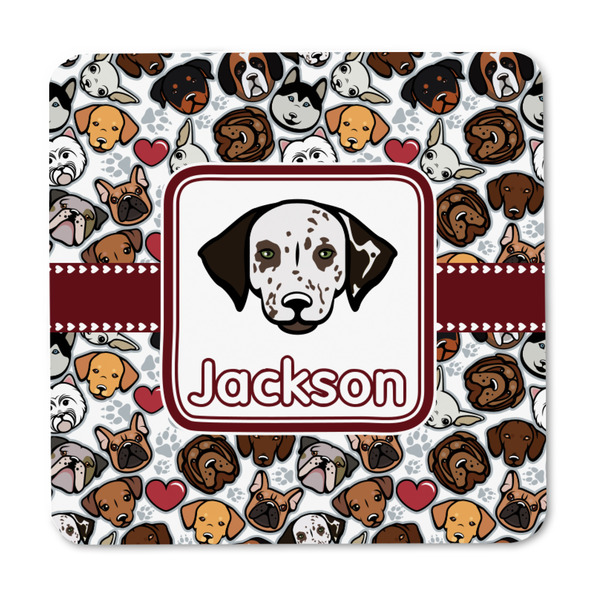 Dog Faces Square Fridge Magnet - FRONT