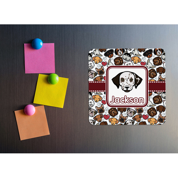 Dog Faces Square Fridge Magnet - LIFESTYLE