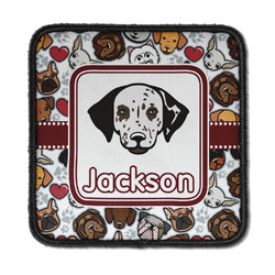 Dog Faces Iron On Square Patch w/ Name or Text