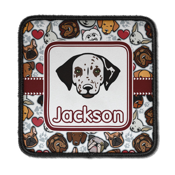 Custom Dog Faces Iron On Square Patch w/ Name or Text