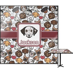 Dog Faces Square Table Top - 30" (Personalized)