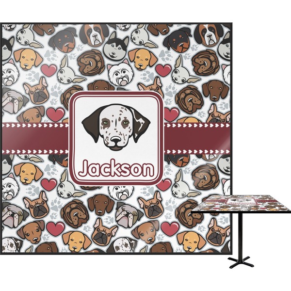 Custom Dog Faces Square Table Top - 30" (Personalized)