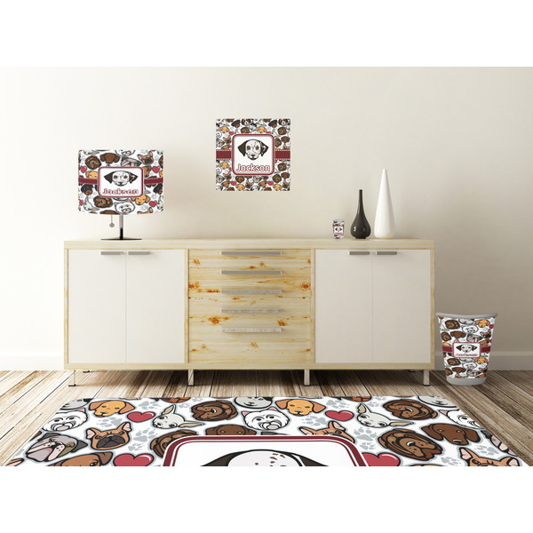 Dog Faces Square Wall Decal Wooden Desk