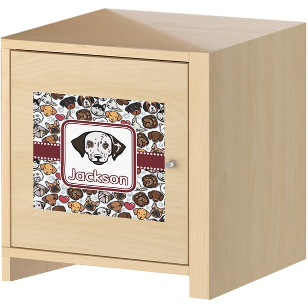 Dog Faces Square Wall Decal on Wooden Cabinet