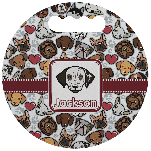 Custom Dog Faces Stadium Cushion (Round) (Personalized)