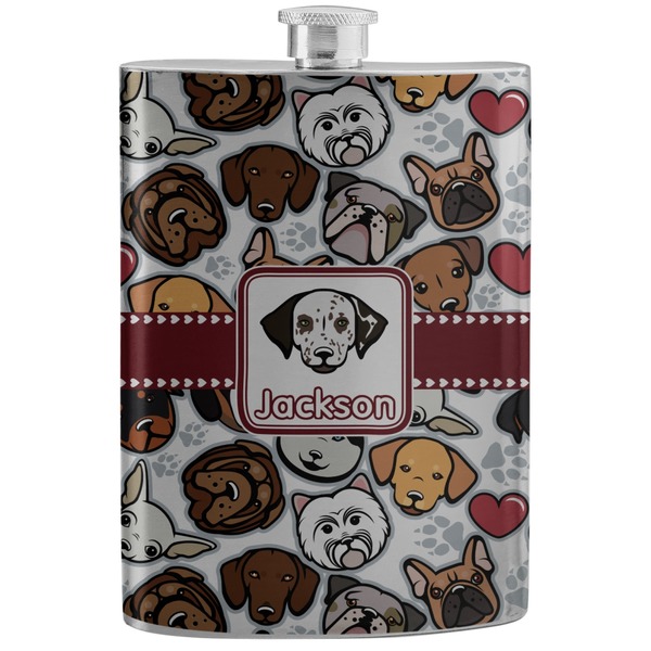 Custom Dog Faces Stainless Steel Flask (Personalized)