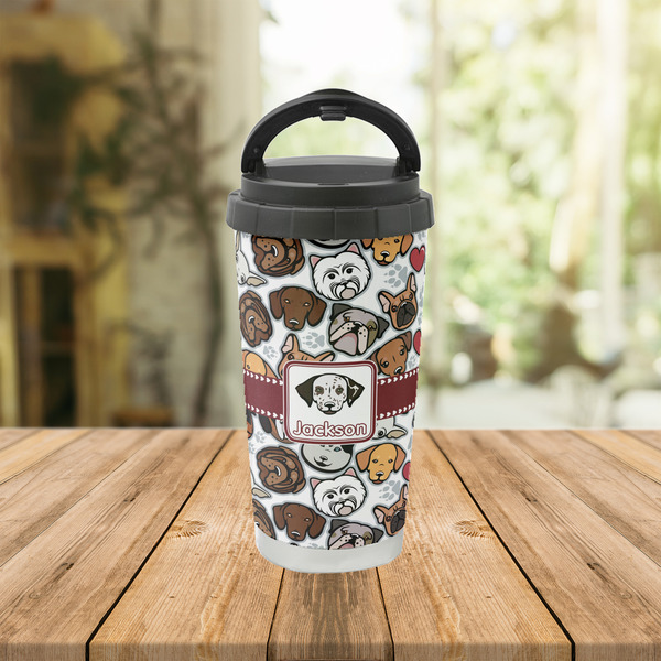 Dog Faces Stainless Steel Travel Cup Lifestyle