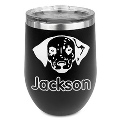 Dog Faces Stemless Stainless Steel Wine Tumbler - Black - Single Sided (Personalized)