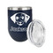 Dog Faces Stainless Wine Tumblers - Navy - Double Sided - Alt View