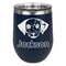 Dog Faces Stainless Wine Tumblers - Navy - Double Sided - Front