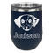 Dog Faces Stemless Stainless Steel Wine Tumbler - Navy - Double Sided (Personalized)