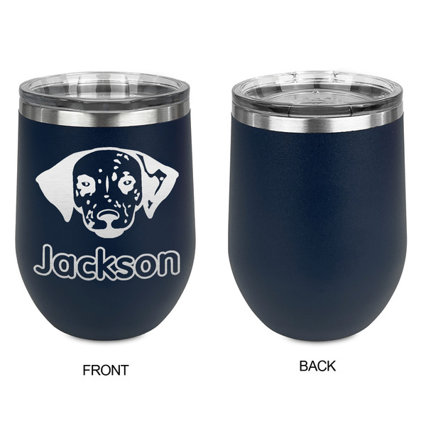 Dog Faces Stainless Wine Tumblers - Navy - Single Sided - Approval