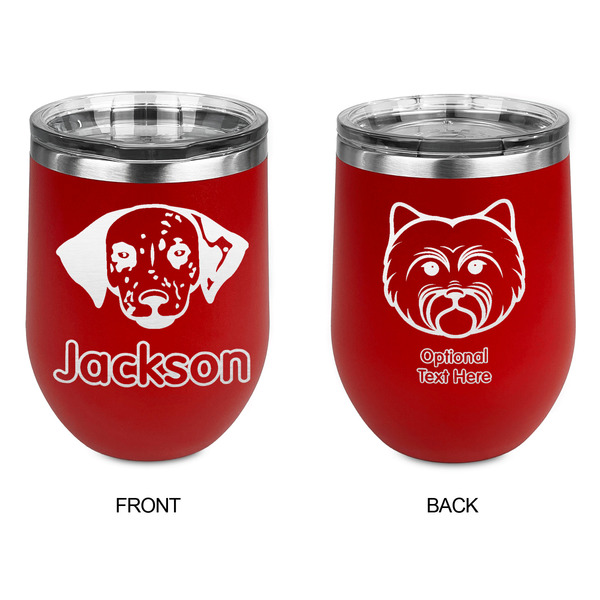 Dog Faces Stainless Wine Tumblers - Red - Double Sided - Approval