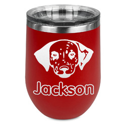 Dog Faces Stemless Stainless Steel Wine Tumbler - Red - Double Sided (Personalized)