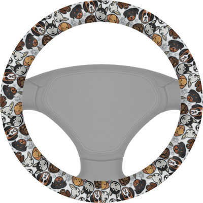Dog Faces Steering Wheel Cover (Personalized)
