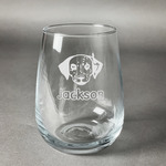 Dog Faces Stemless Wine Glass - Engraved (Personalized)