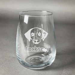 Dog Faces Stemless Wine Glass - Engraved (Personalized)