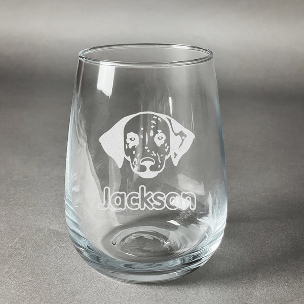 Custom Dog Faces Stemless Wine Glass - Engraved (Personalized)