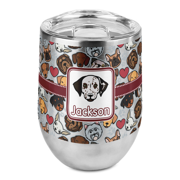 Custom Dog Faces Stemless Wine Tumbler - Full Print (Personalized)