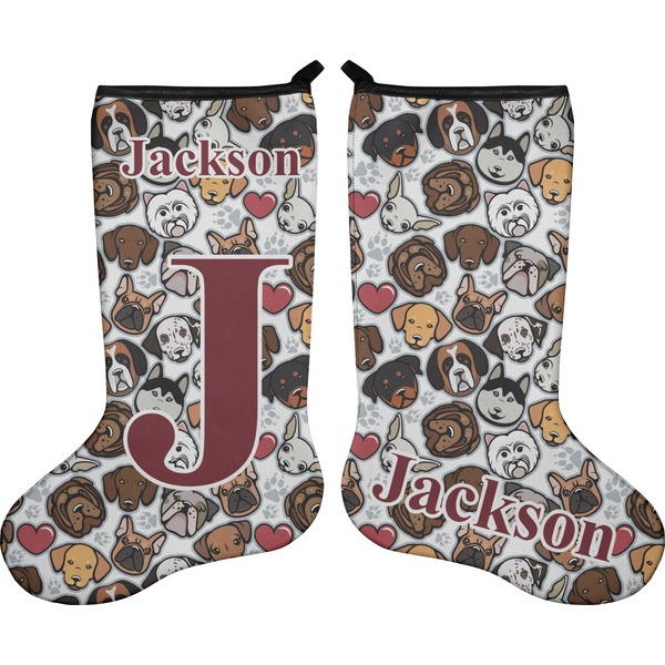 Custom Dog Faces Holiday Stocking - Double-Sided - Neoprene (Personalized)