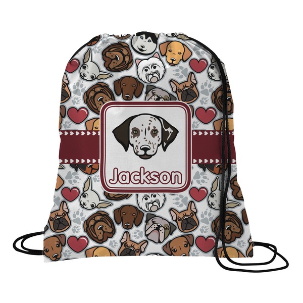 Custom Dog Faces Drawstring Backpack - Large (Personalized)