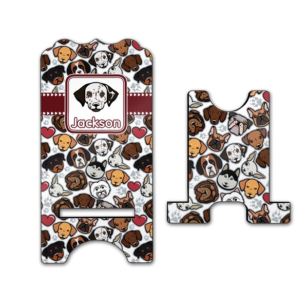 Dog Faces Stylized Phone Stand - Front & Back - Large